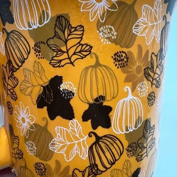 Set of 2 MARKET FINDS Coffee Mug Orange Happy Harvest Figural Ceramic Pumpkins - Picture 10 of 11